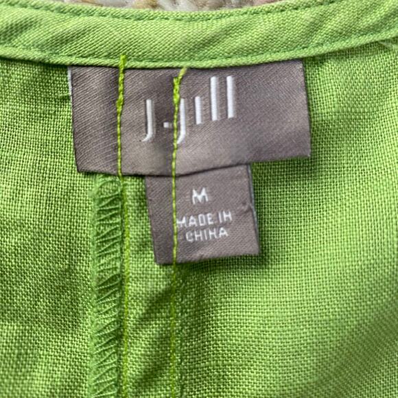 J Jill 100% Linen Dress Sleeveless Shift Lime Green Size M - Picture 8 of 8